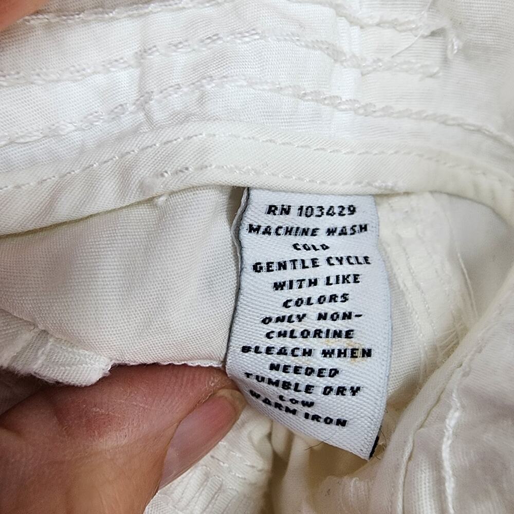 NWT Style Co Womens Capris 14 White Cargo Pockets Pull Tie Hem Summer Beach - Picture 10 of 13